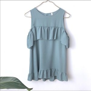 Sage Peplum Top
